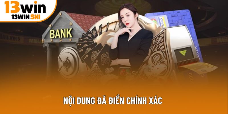 Nội dung đã điền chính xác